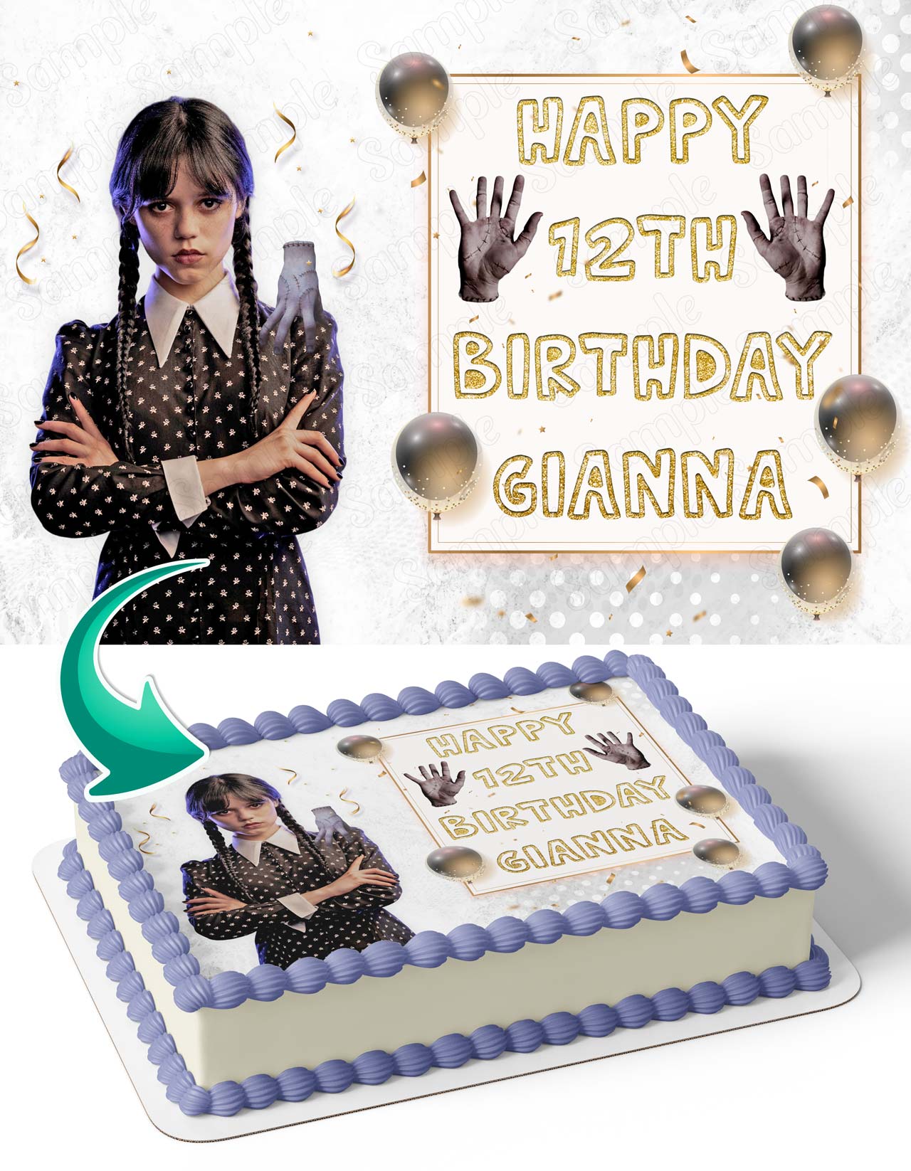 Wednesday Adams Family Edible Cake Topper