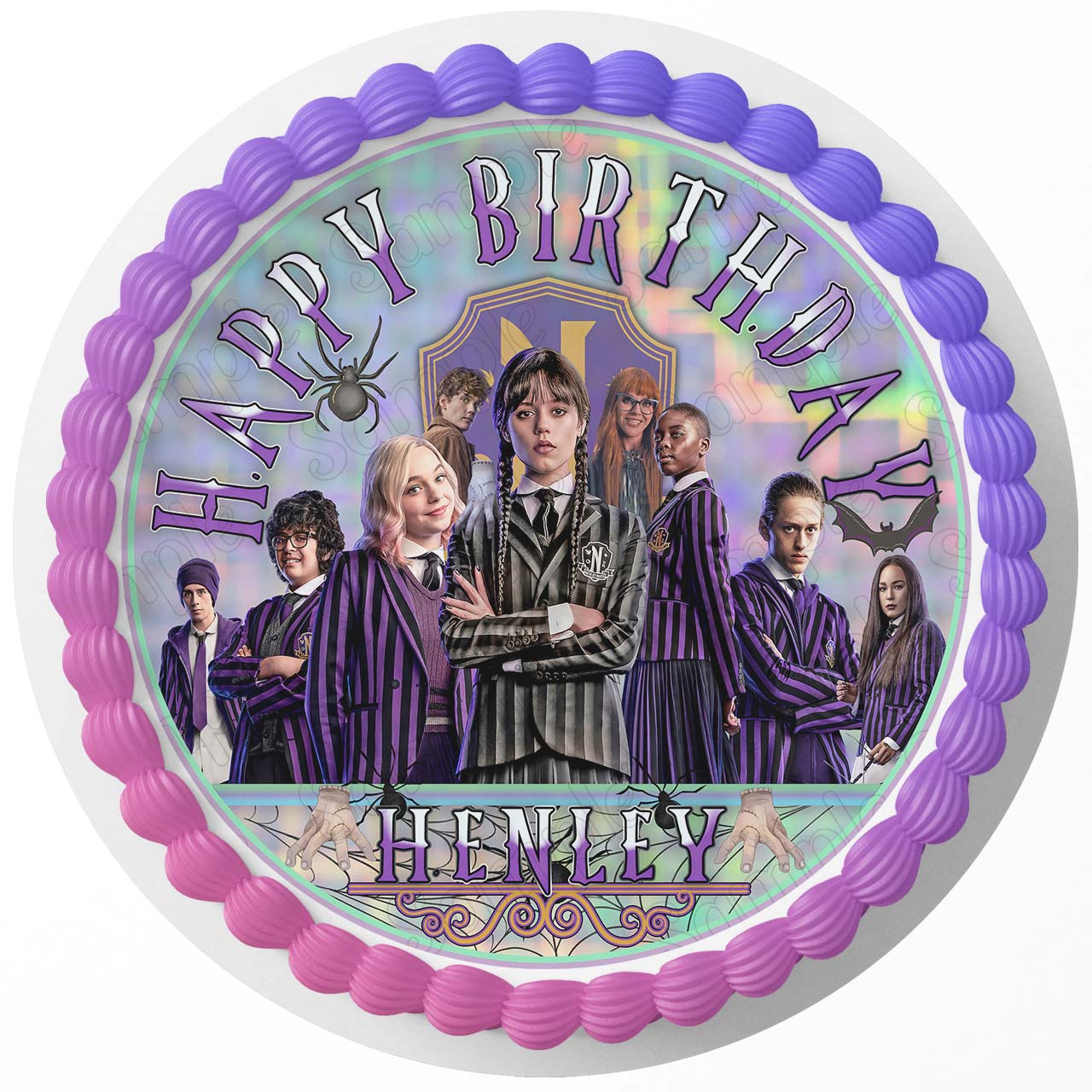 Wednesday Adams Round – Icing Sheet Birthday - Personalized Edible Cake Topper | Custom Icing Sheet | Birthday Cake Decoration | Photo Cake Image