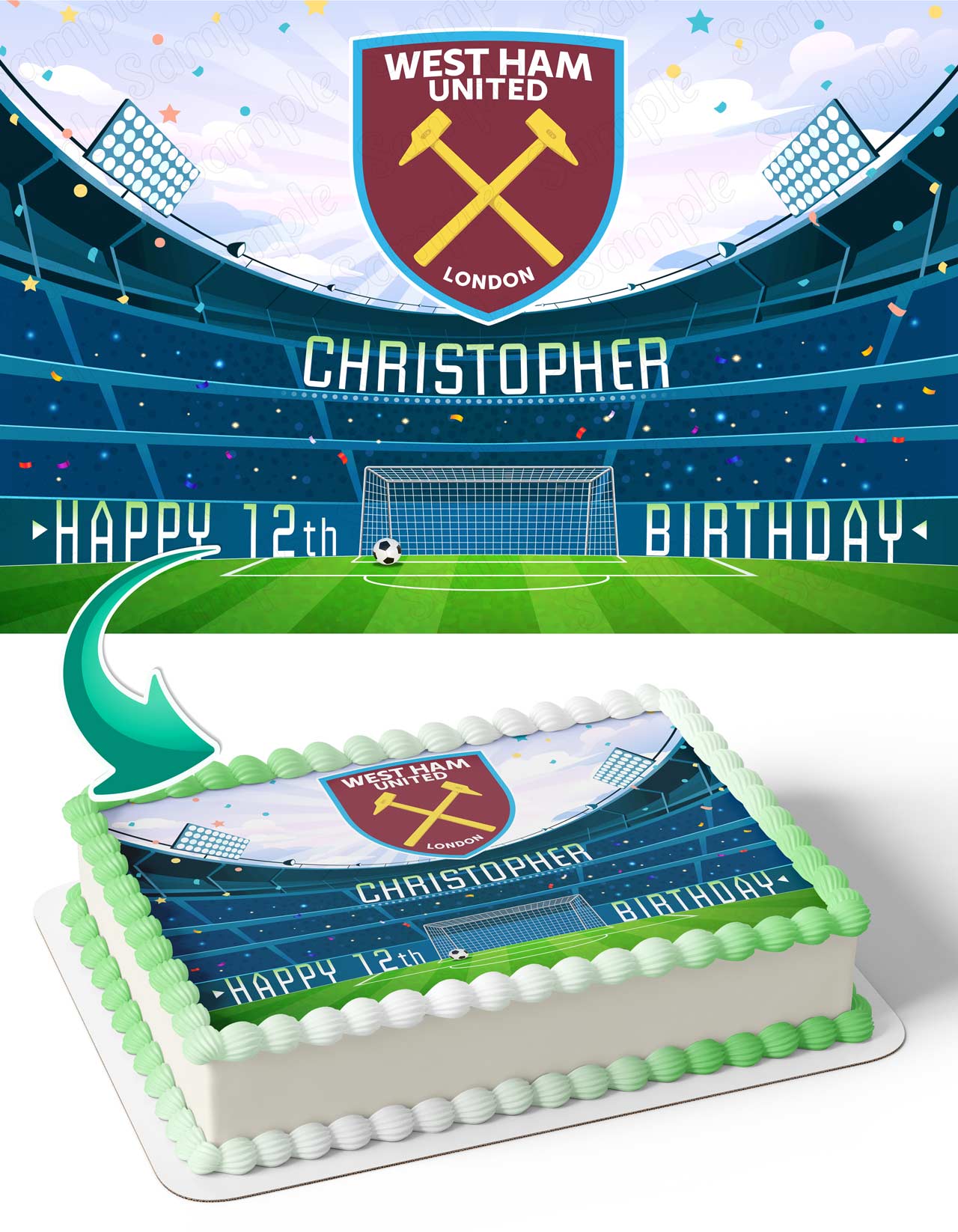 West Ham United FC Edible Cake Topper