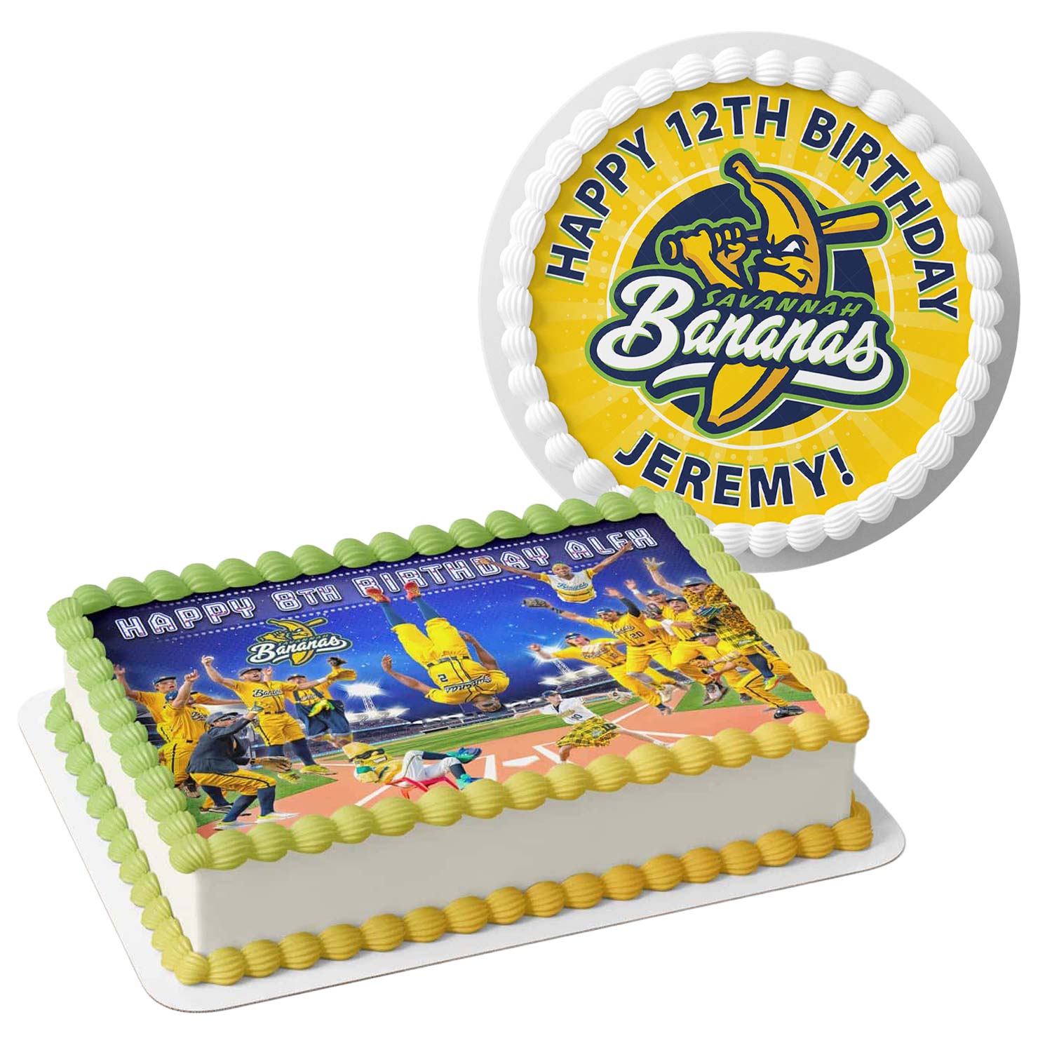 Savannah Bananas – Icing Sheet - Personalized Edible Cake Topper | Custom Icing Sheet | Birthday Cake Decoration | Photo Cake Image