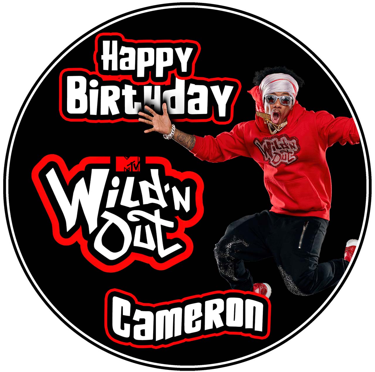 Wild N Out Round – Icing Sheet Birthday - Personalized Edible Cake Topper | Custom Icing Sheet | Birthday Cake Decoration | Photo Cake Image