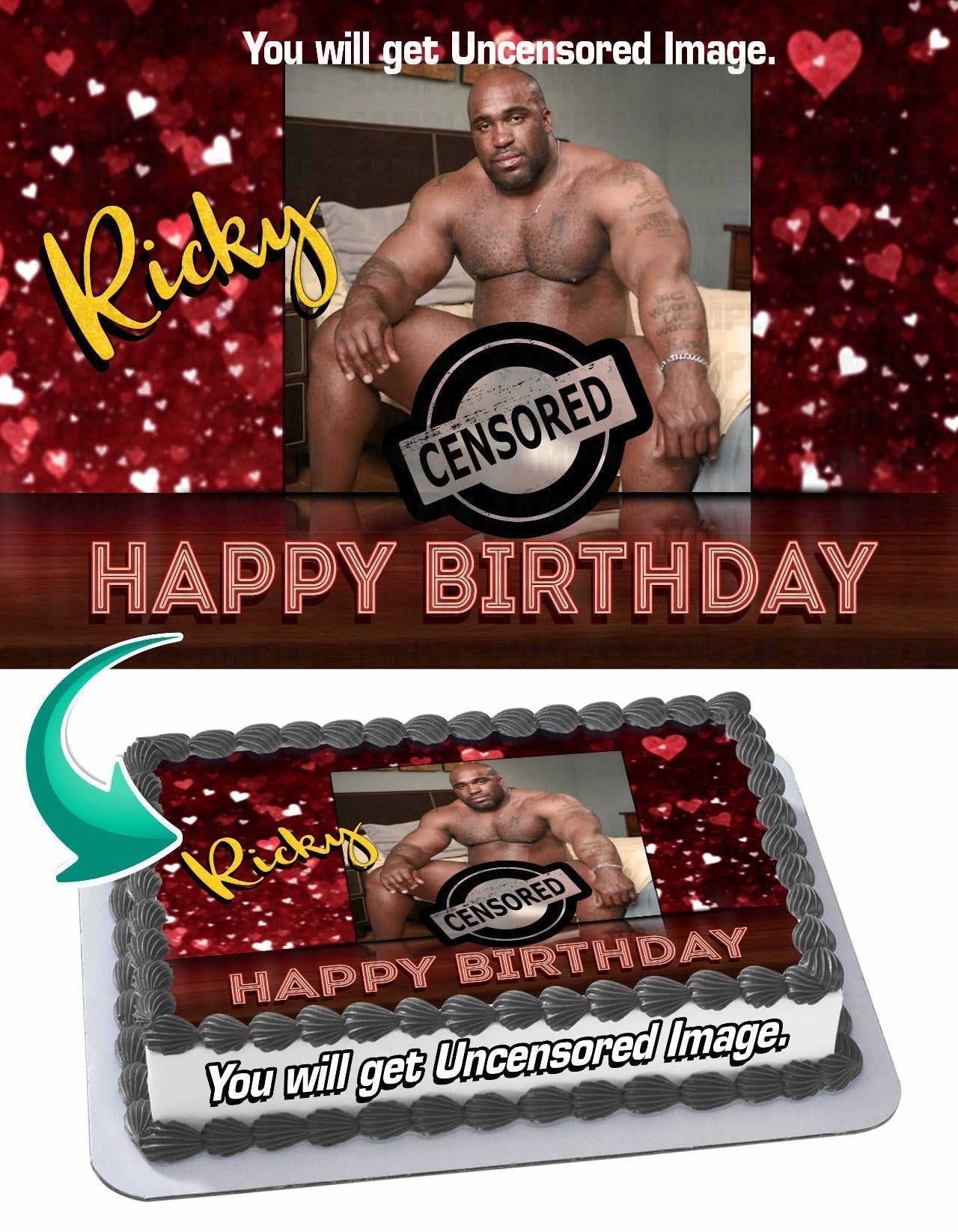 Moreno Negro Whatsapp Guy Mandingo Barry Wood Sitting On a Bed Big Meme Edible Cake Topper