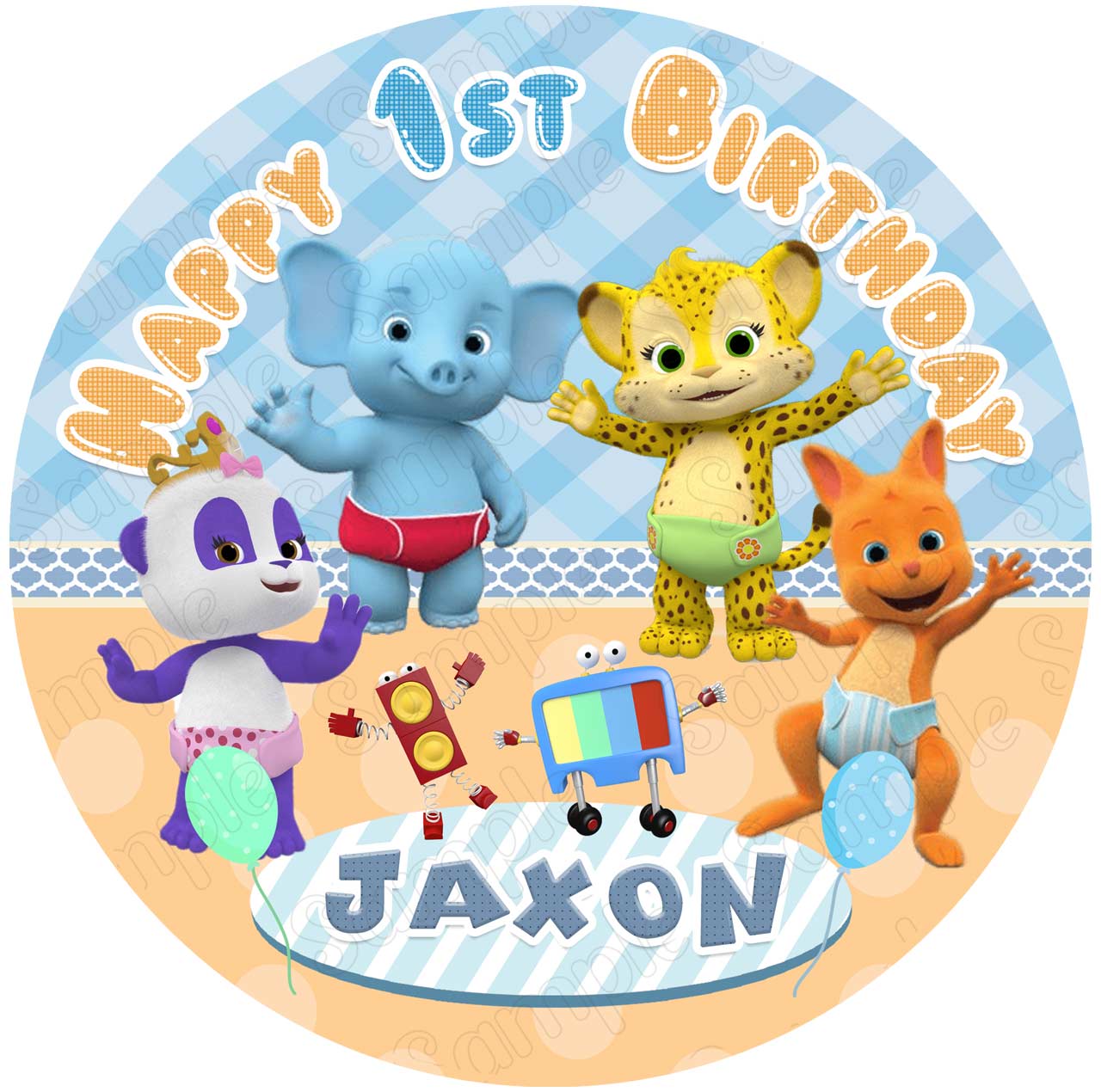 Wo Party Baby Round – Icing Sheet Birthday - Personalized Edible Cake Topper | Custom Icing Sheet | Birthday Cake Decoration | Photo Cake Image