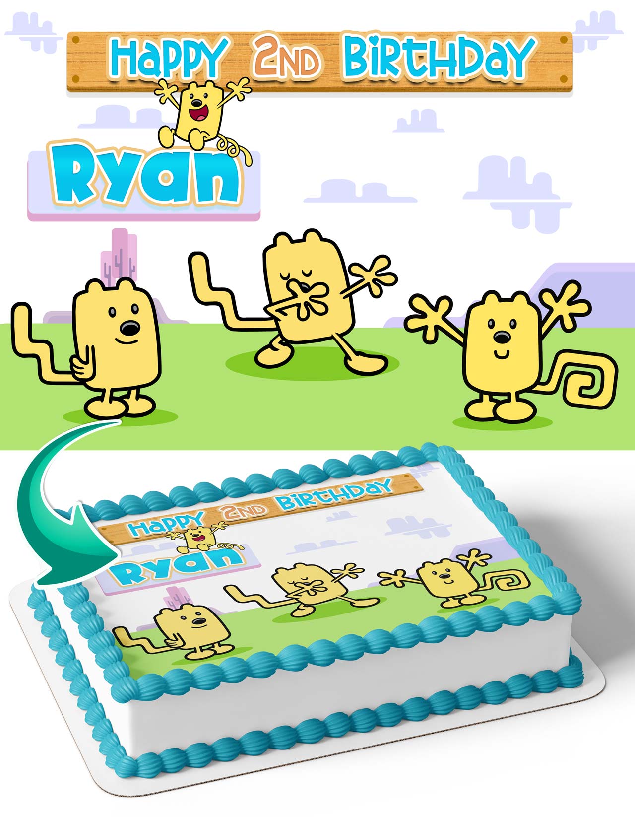 Wow Wow Wubbzy Edible Cake Topper