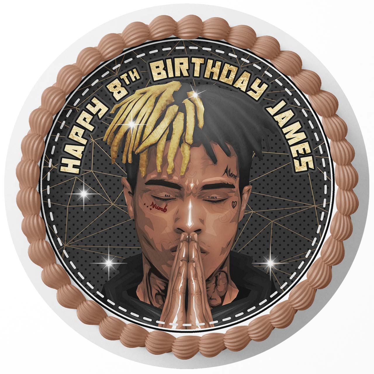 XXXTentacion Singer Rapper Round – Icing Sheet Birthday - Personalized Edible Cake Topper | Custom Icing Sheet | Birthday Cake Decoration