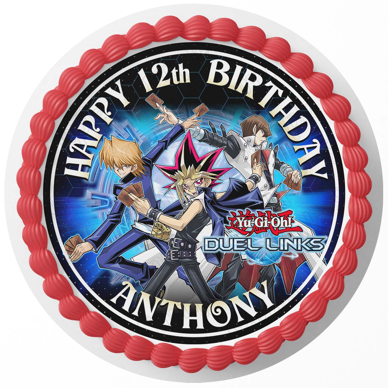 Yu Gi Gamers Kids Fun Oh CGH Round – Icing Sheet Birthday - Personalized Edible Cake Topper | Custom Icing Sheet | Birthday Cake Decoration