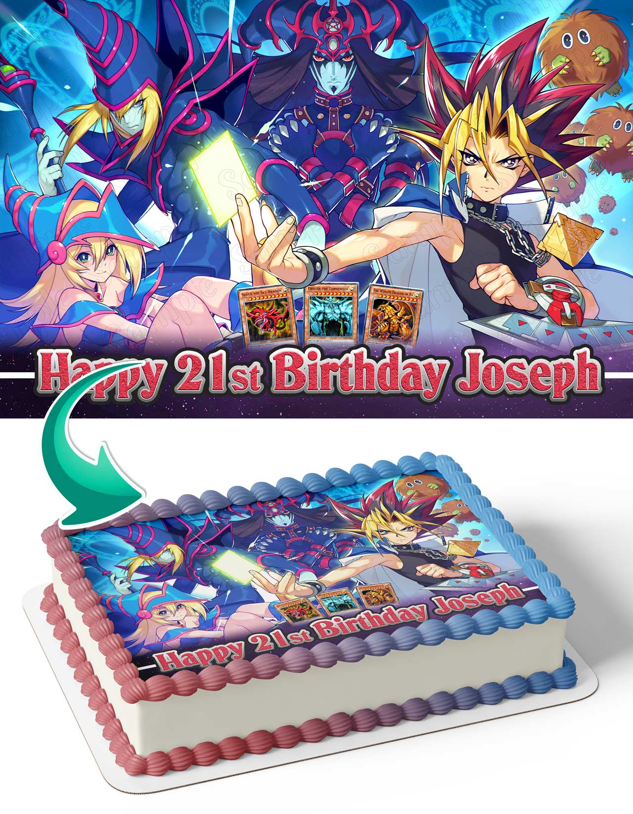 YuGiOh Cards Edible Cake Topper