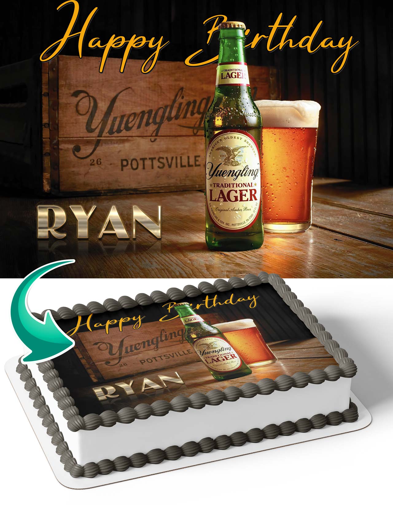 Yuengling Beer Edible Cake Topper